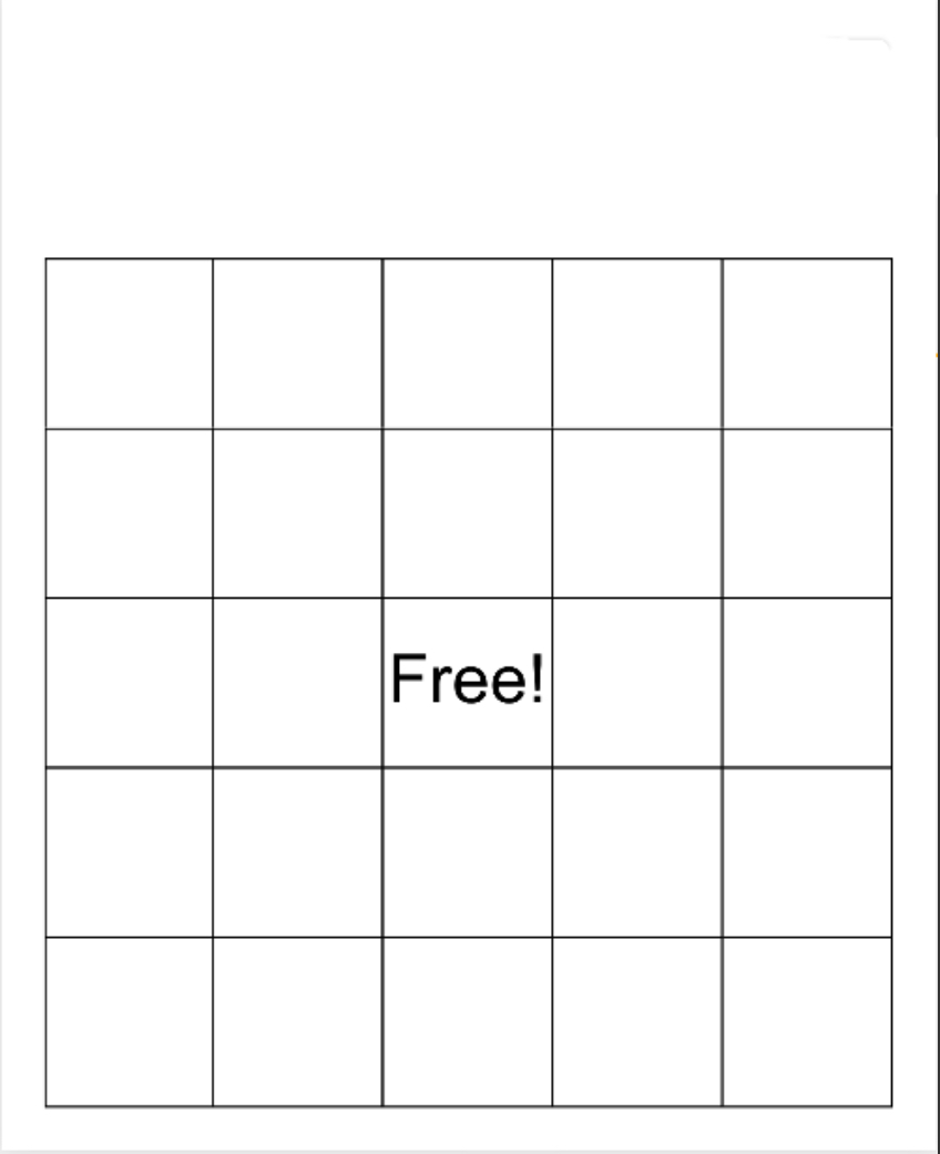 Blank Bingo