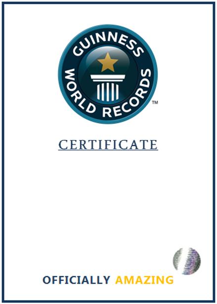 Blank World record certificate