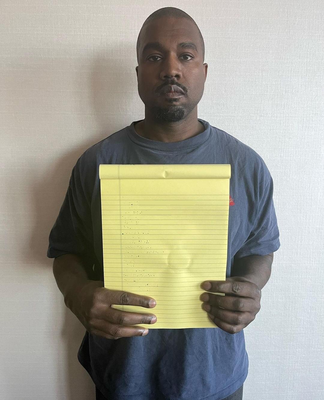 Kanye with a note block
