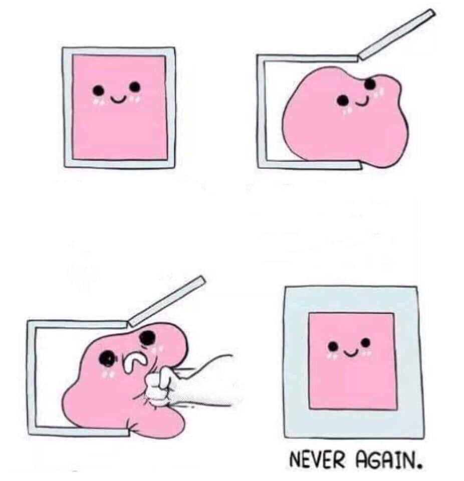 Never again