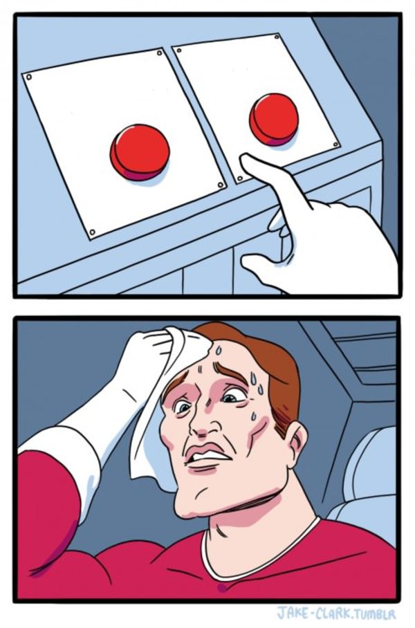 Press button hard choice 