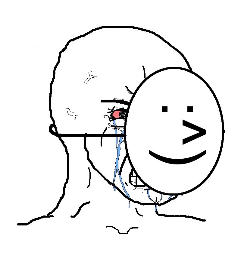 Pretending To Be Happy, Hiding Crying Behind A Mask