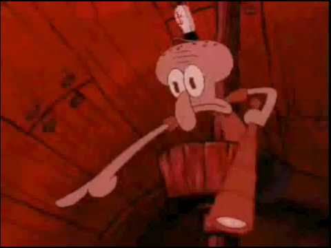 Squidward pointing